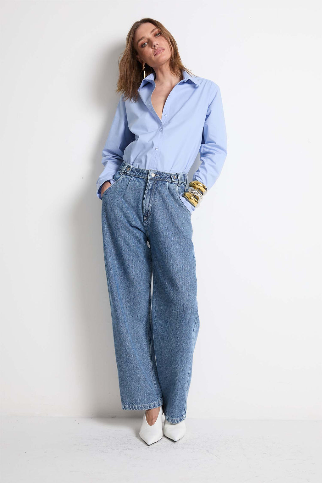 Calça Pietro Relaxed Denim Lavagem Média