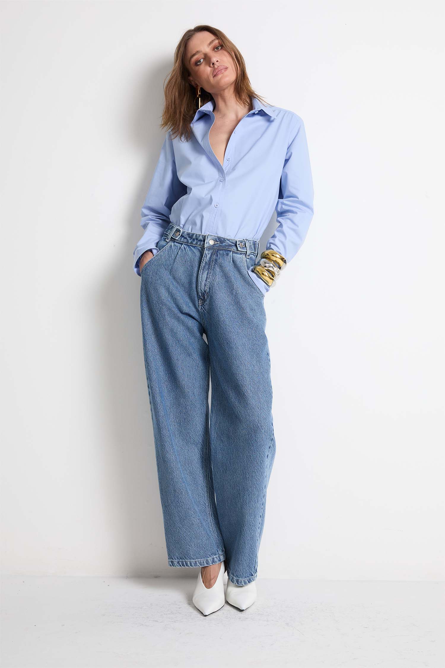 Calça Pietro Relaxed Denim Lavagem Média