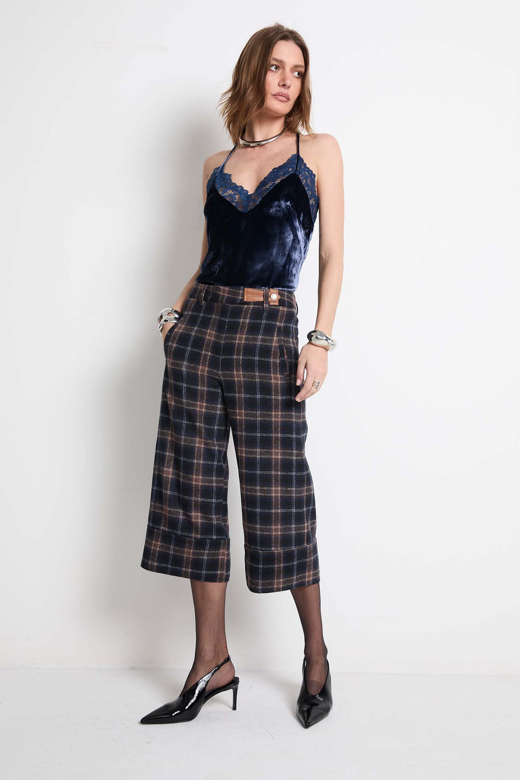 Calça Pantacourt Flanela Xadrez