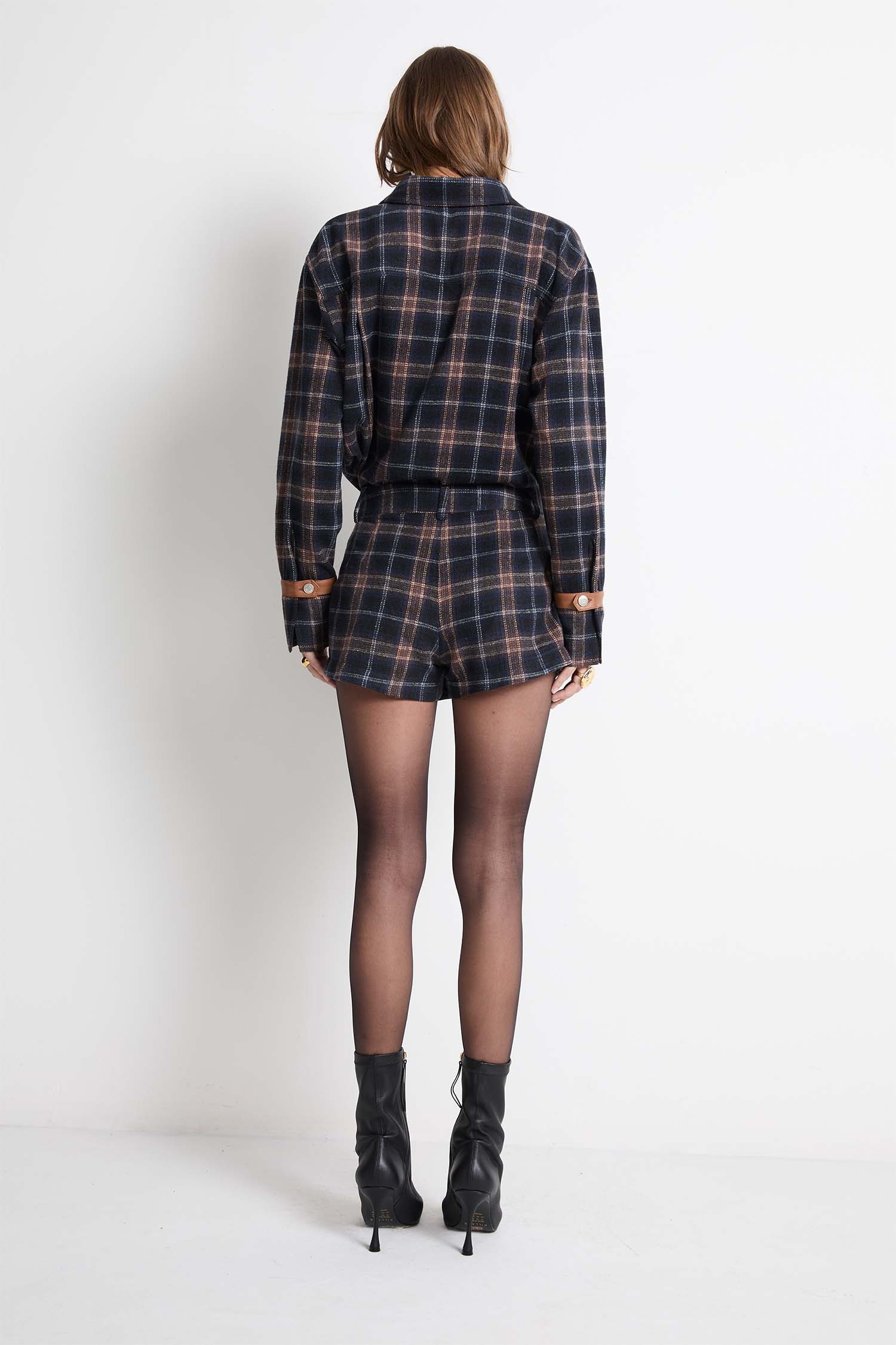 Shorts Saia Flanela Xadrez
