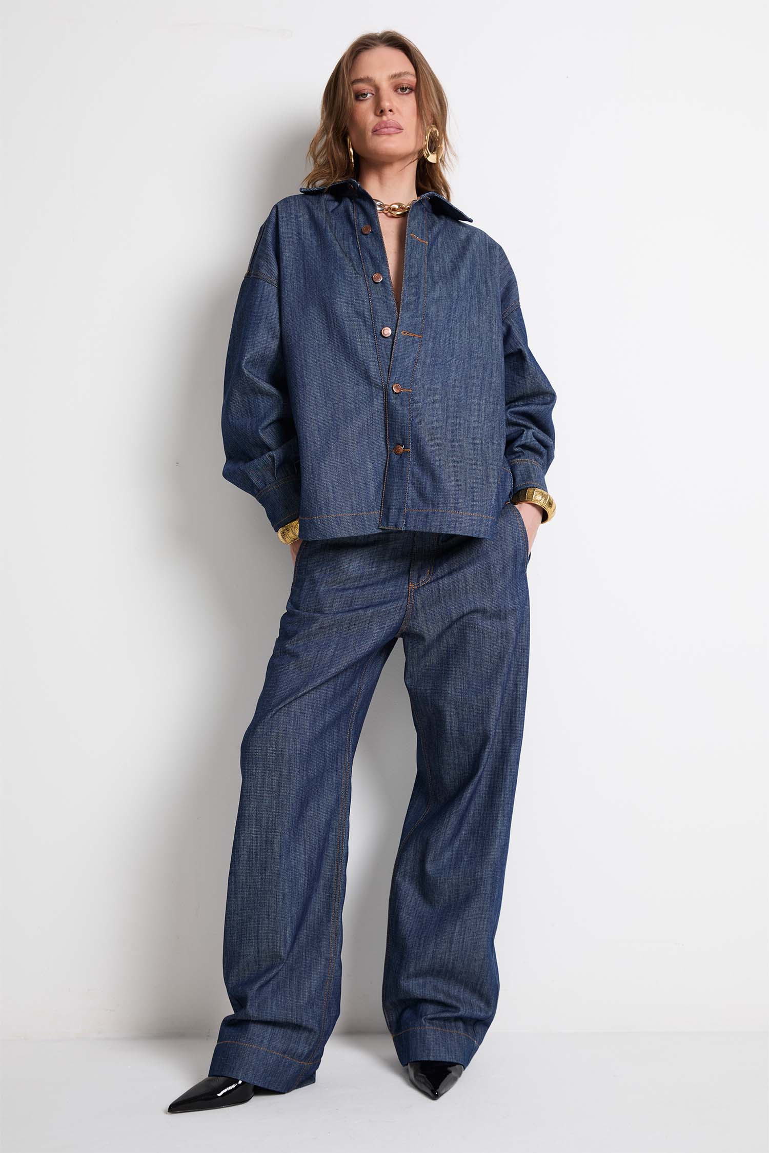 Camisa Manga Longa Raw Denim
