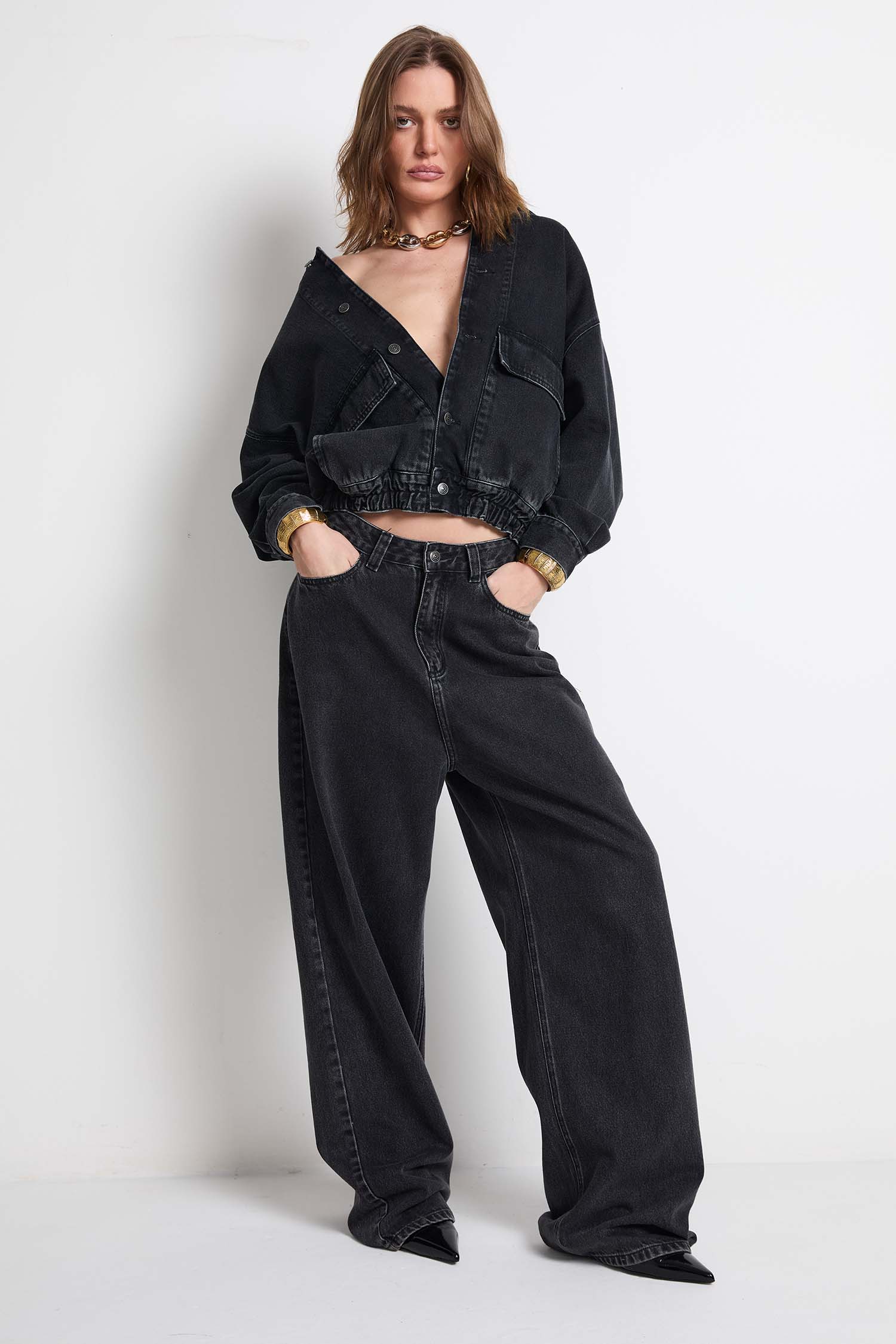 Calça Elefante Black Denim