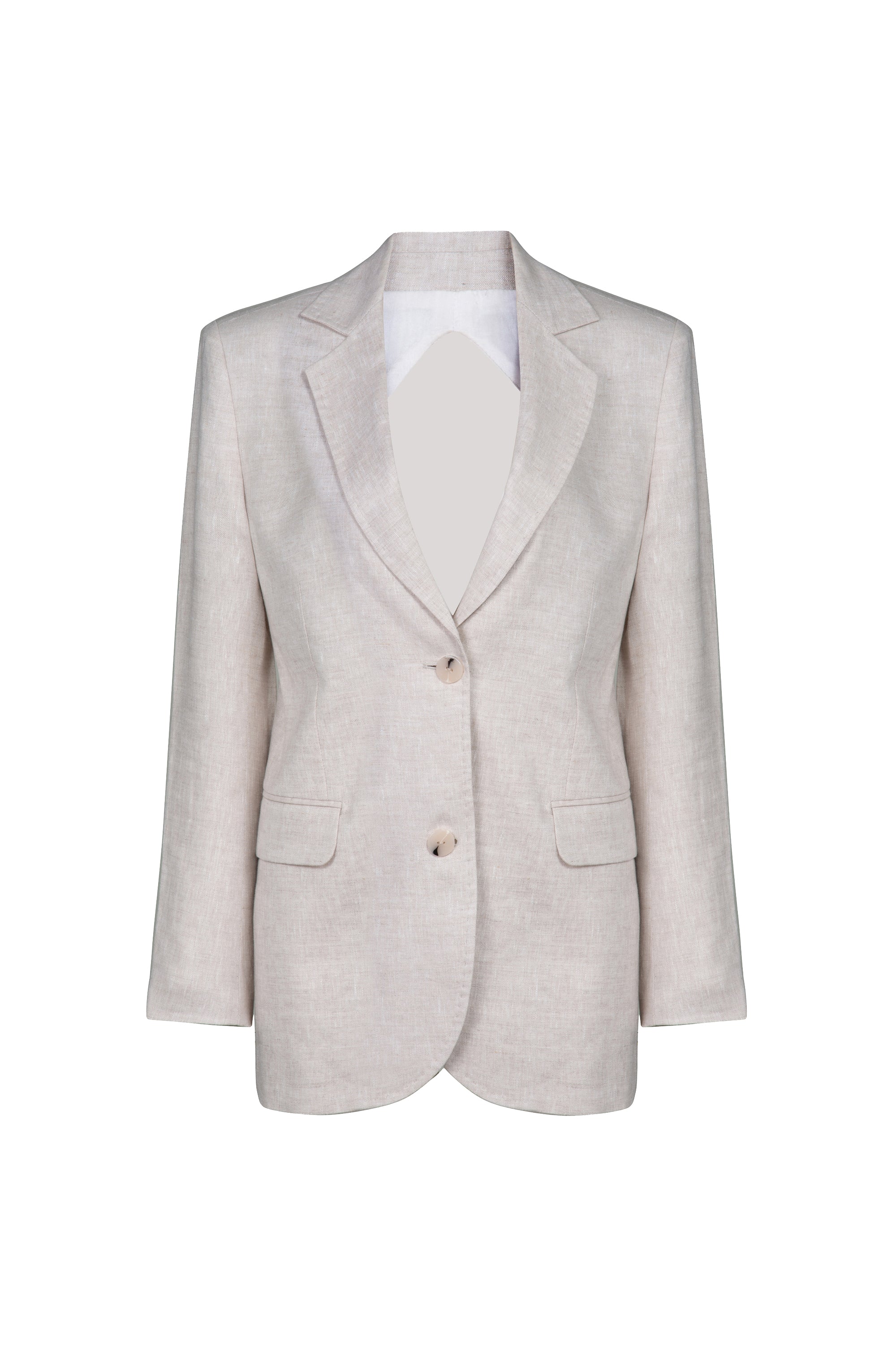 Blazer Com Recorte Traseiros Linho
