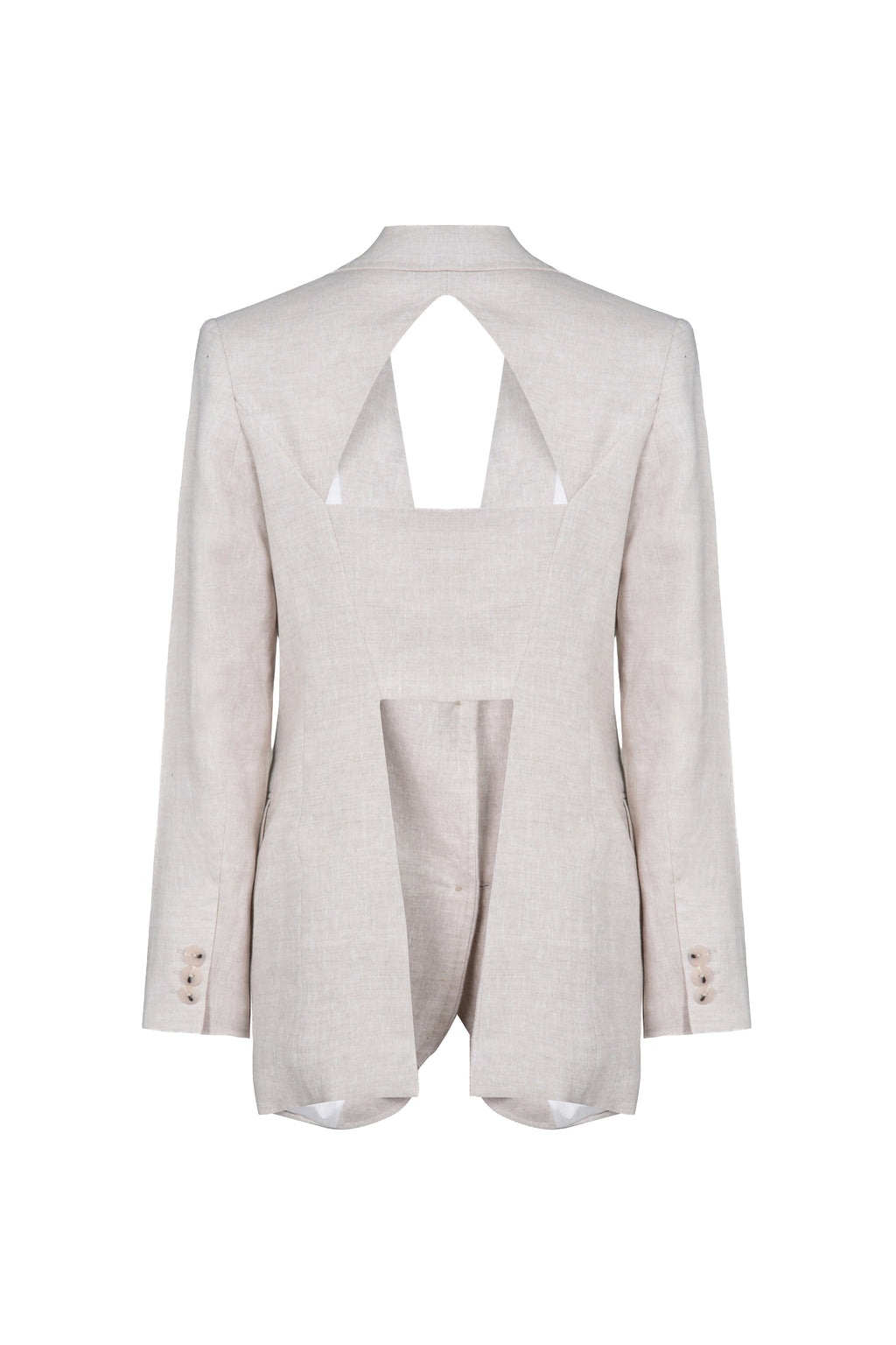 Blazer Com Recorte Traseiros Linho