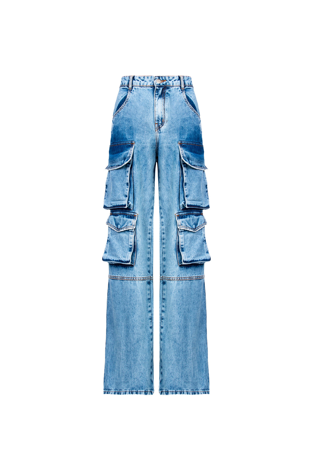 Calça Cargo Marmorizada Lavagem Média