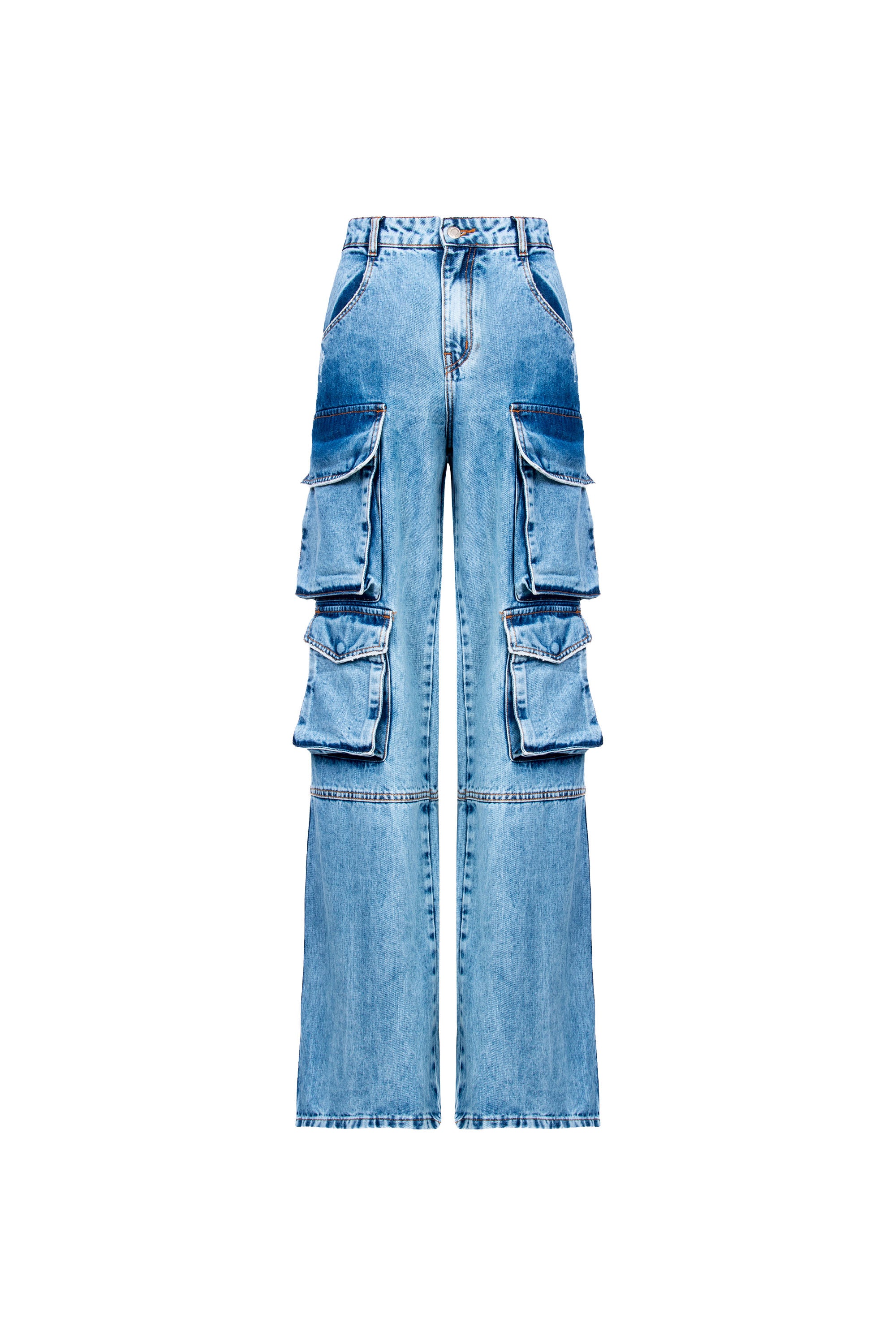 Calça Cargo Marmorizada Lavagem Média