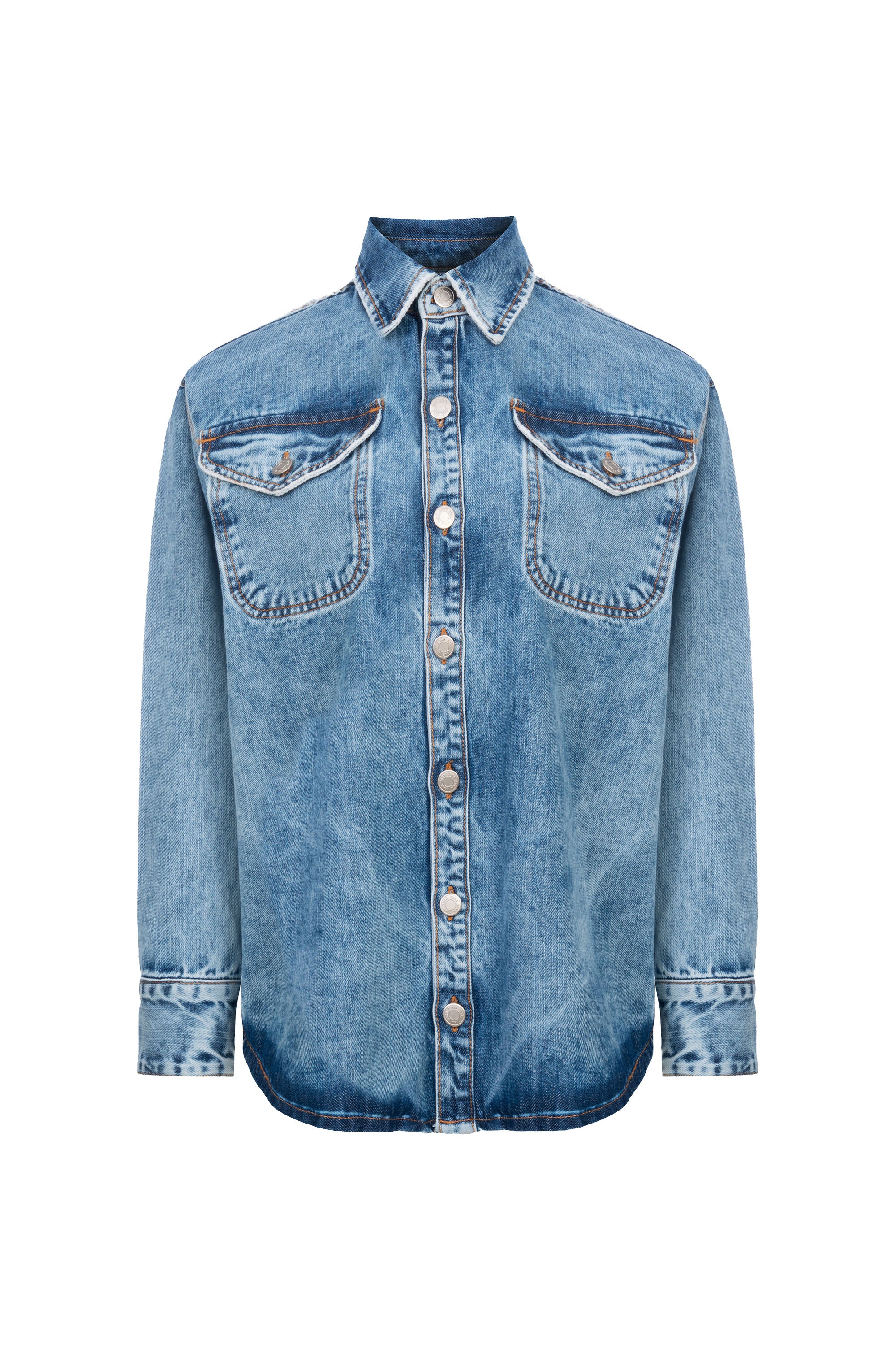 Camisa Laser Ondas Denim Lavagem Média – 2DNM