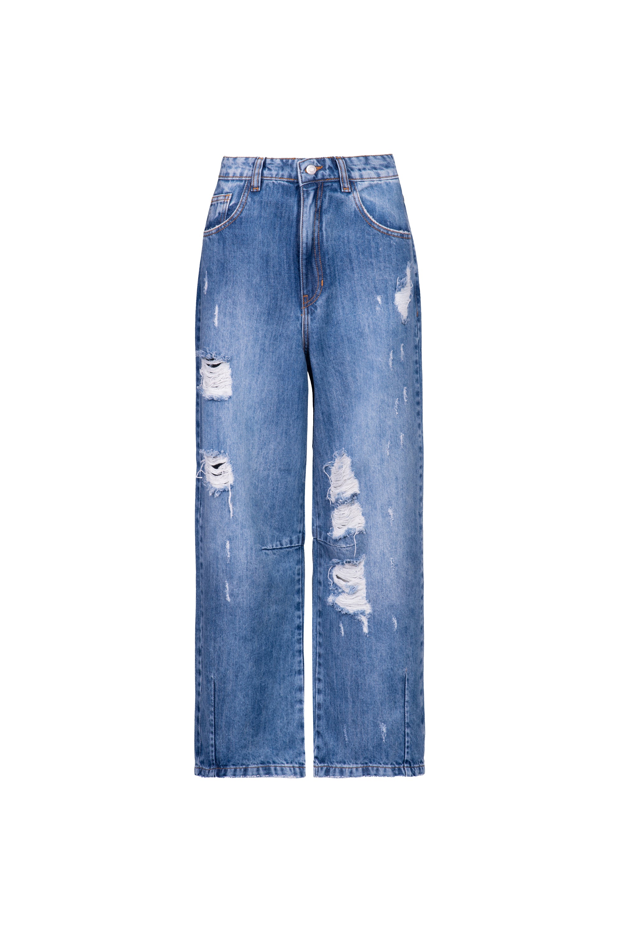 Calça Arc Loose Destroyed Lavagem Média