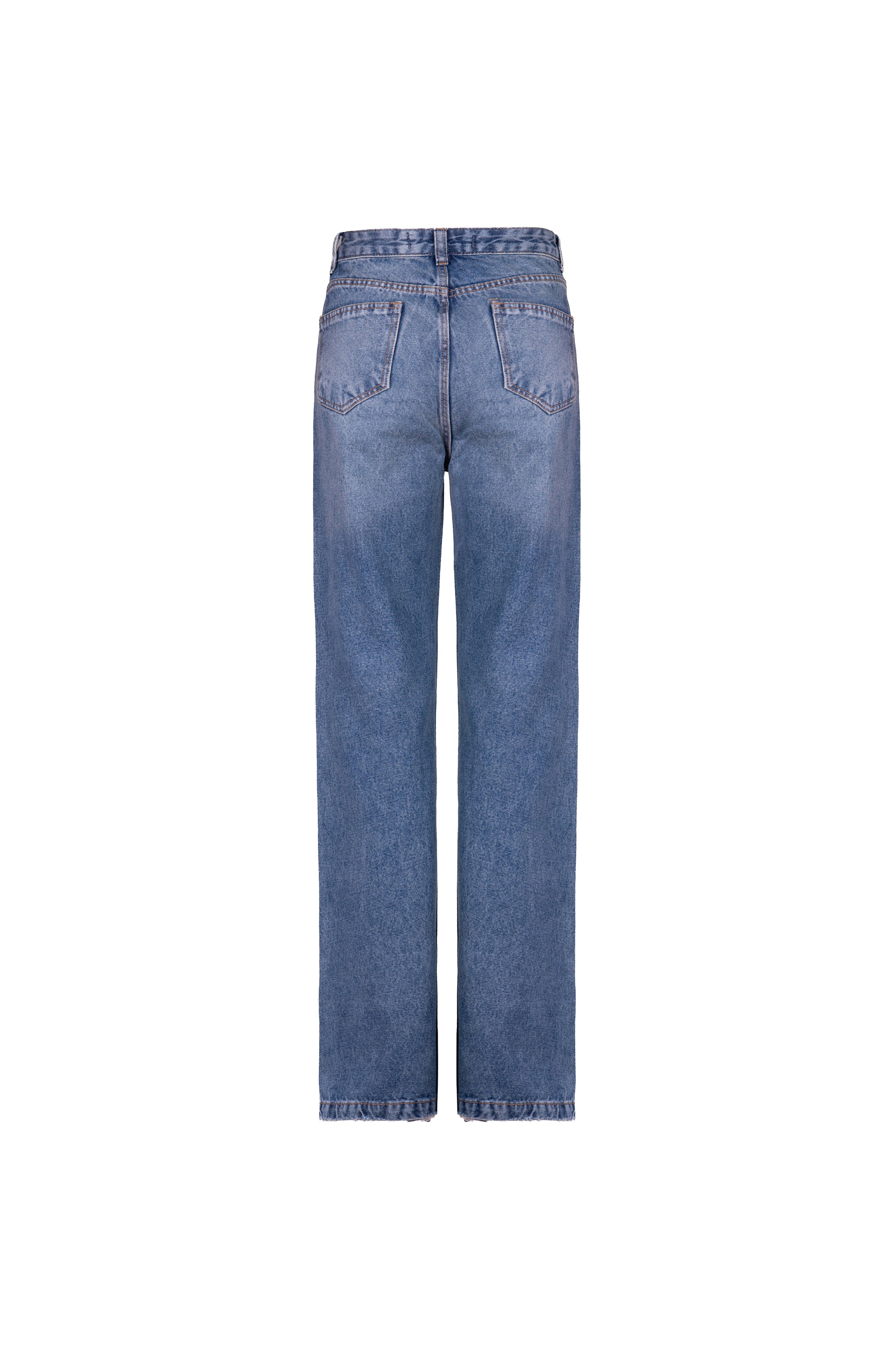 Calça Wide Leg Denim Lavagem Média