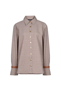 Camisa Oversized Xadrez BEGE