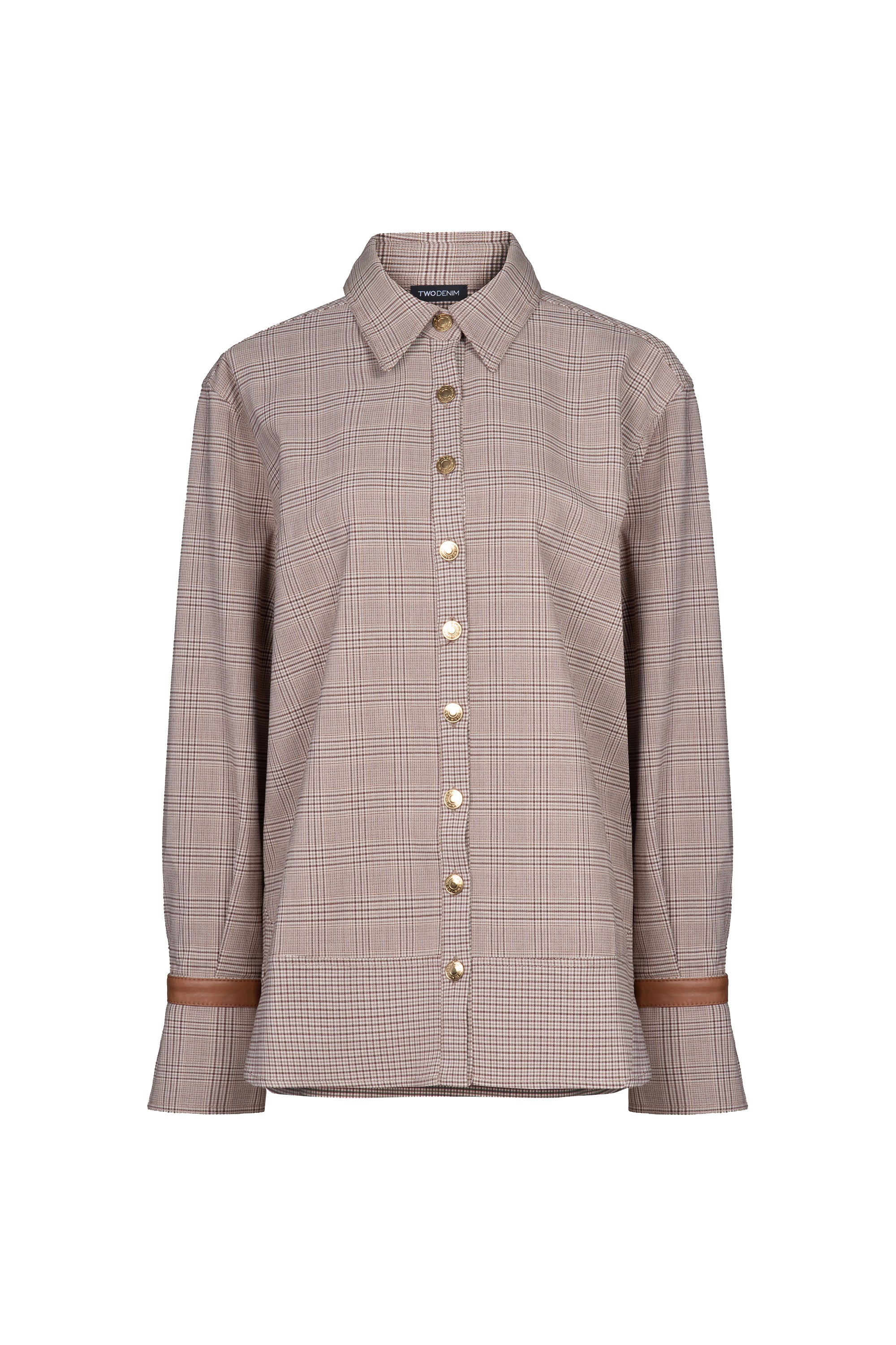 Camisa Oversized Xadrez BEGE