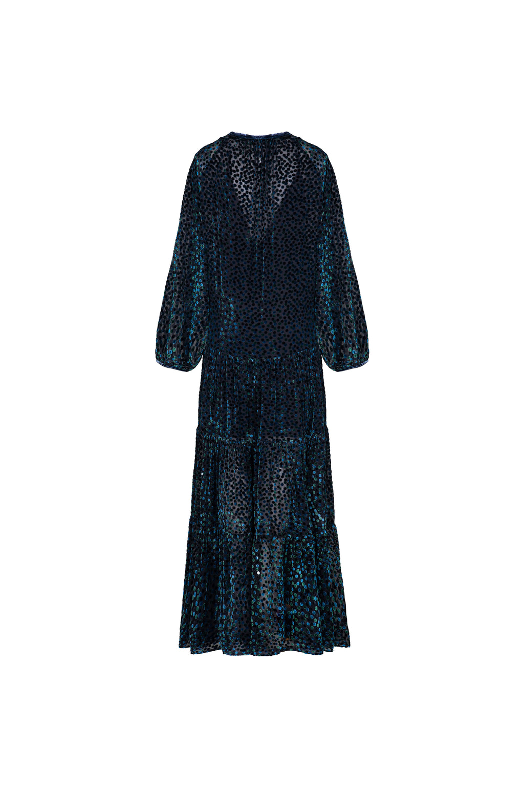 Vestido Longo Devoré com Combinação