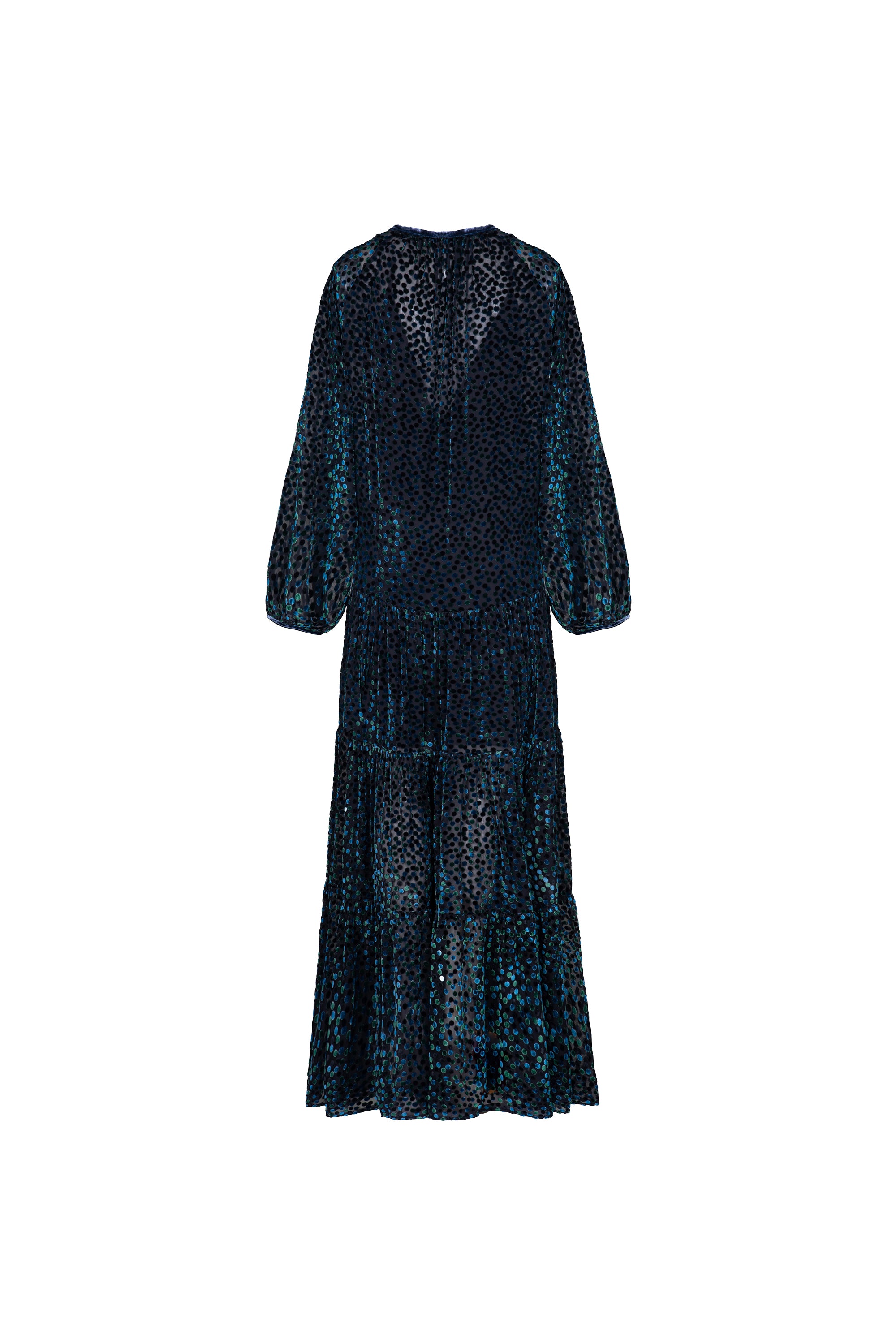 Vestido Longo Devoré com Combinação