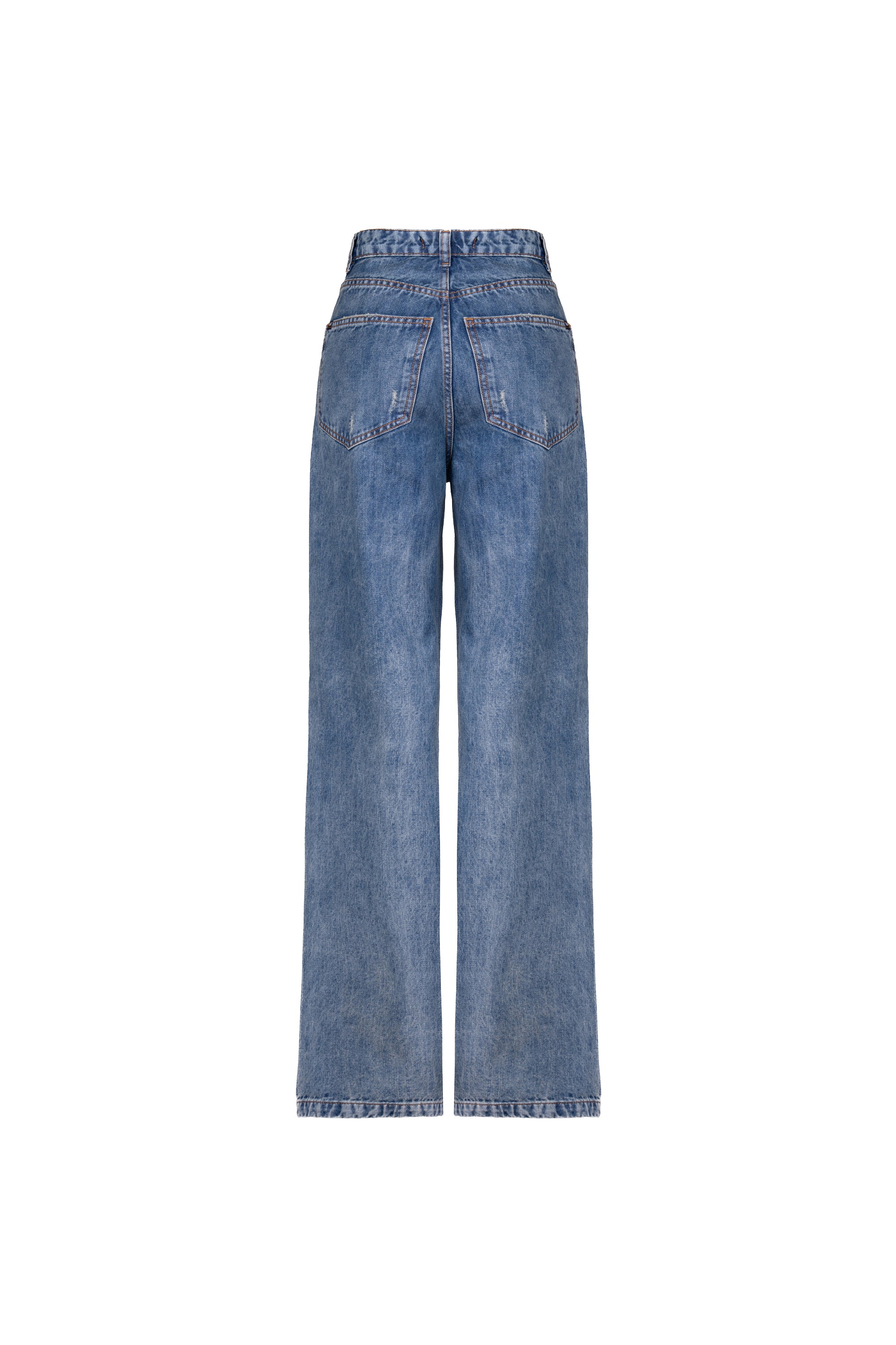 Calça Biker Denim Lavagem Média