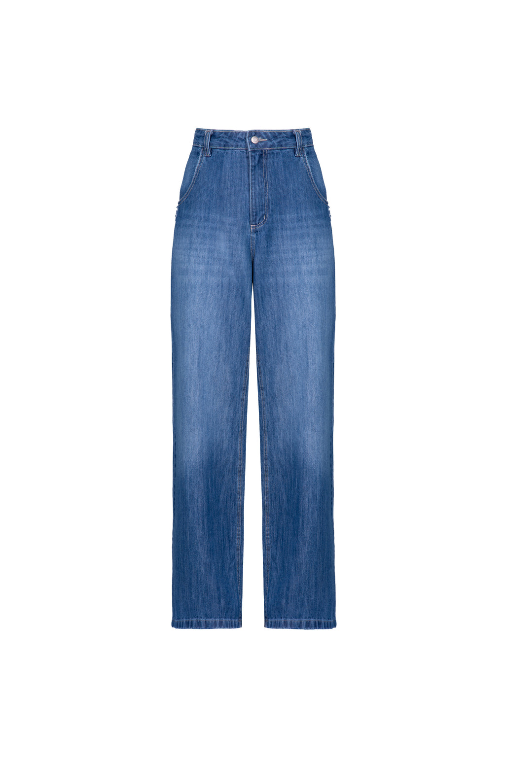 Calça Com Ziper No Bolso Denim