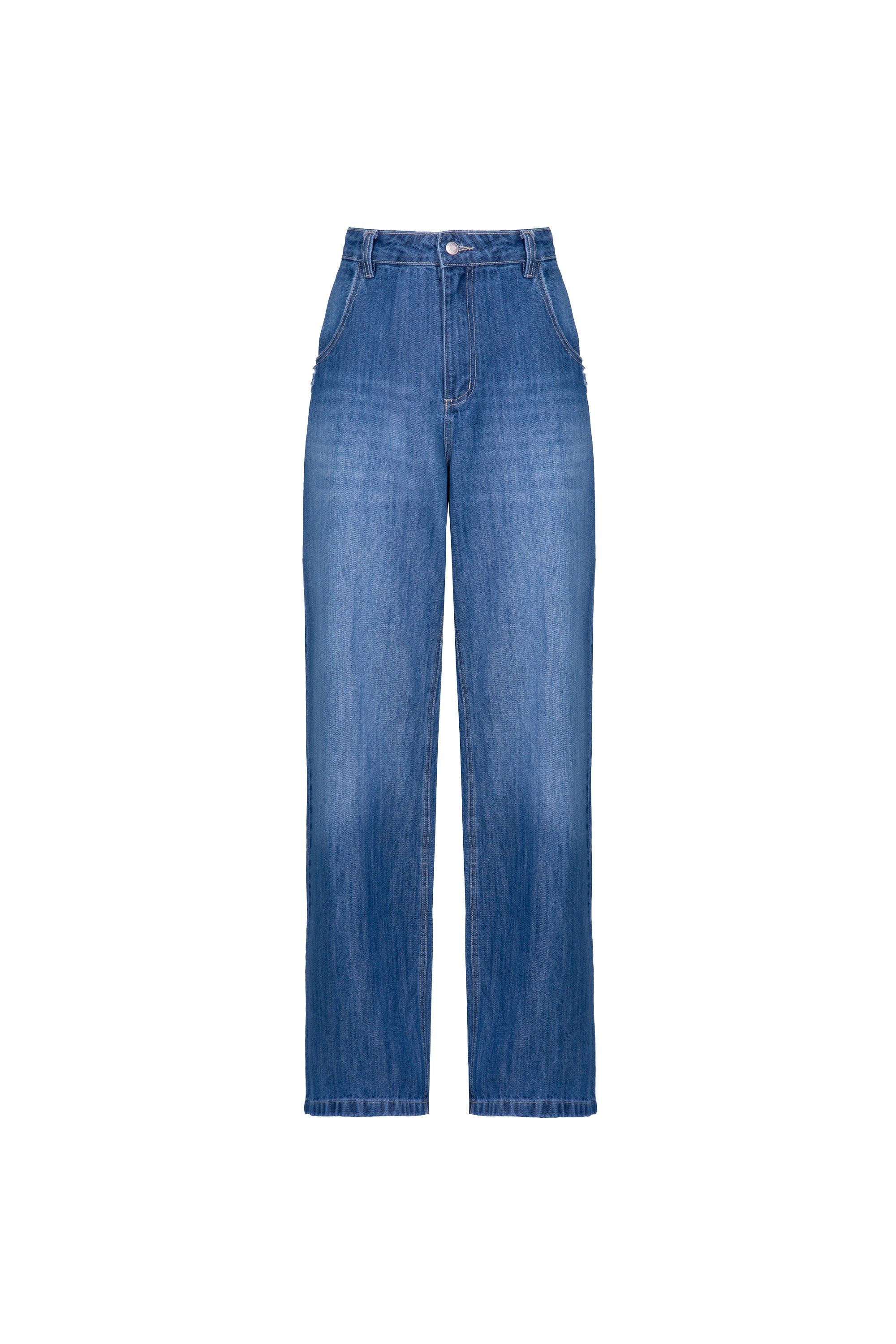 Calça Com Ziper No Bolso Denim