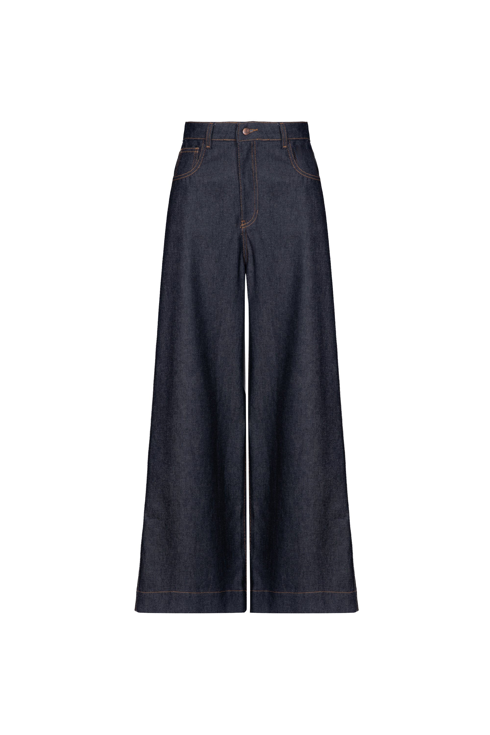 Calça Pantalona Raw Denim