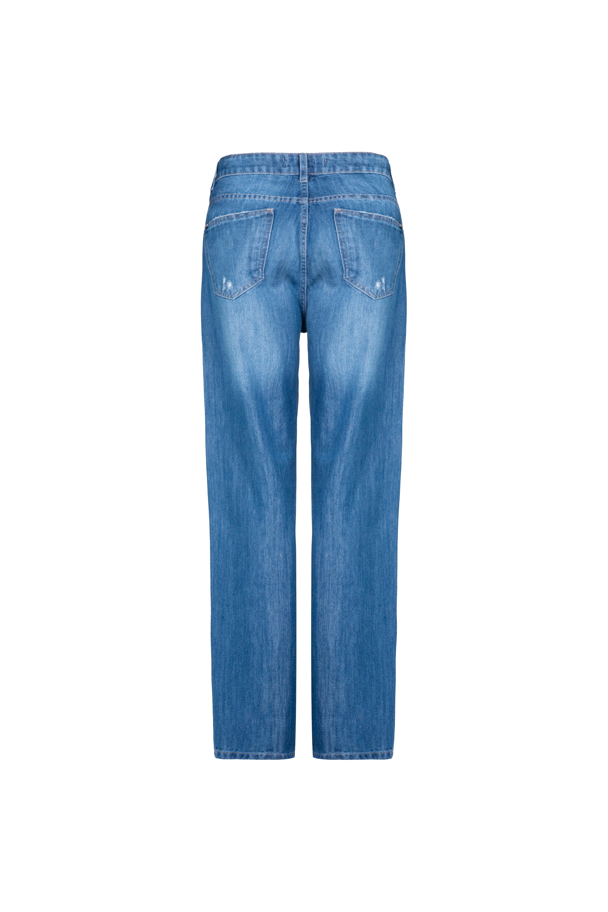 Calça Reta Com Bolso Faca Denim