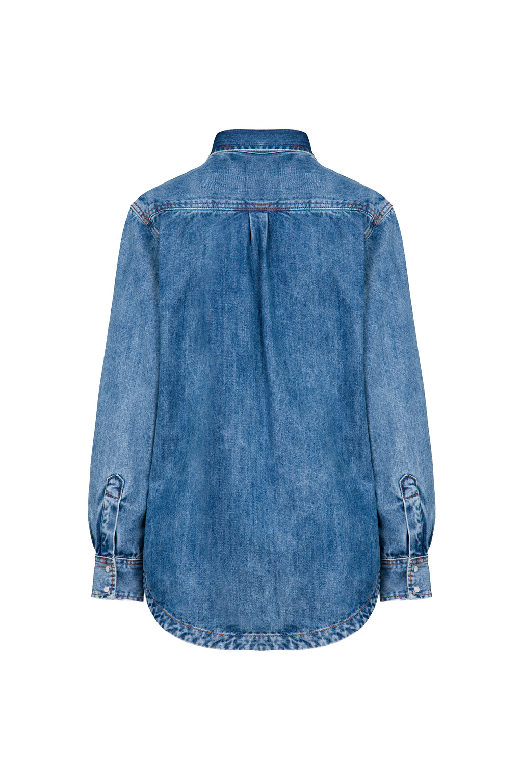 Camisa Recorte Frontal Denim