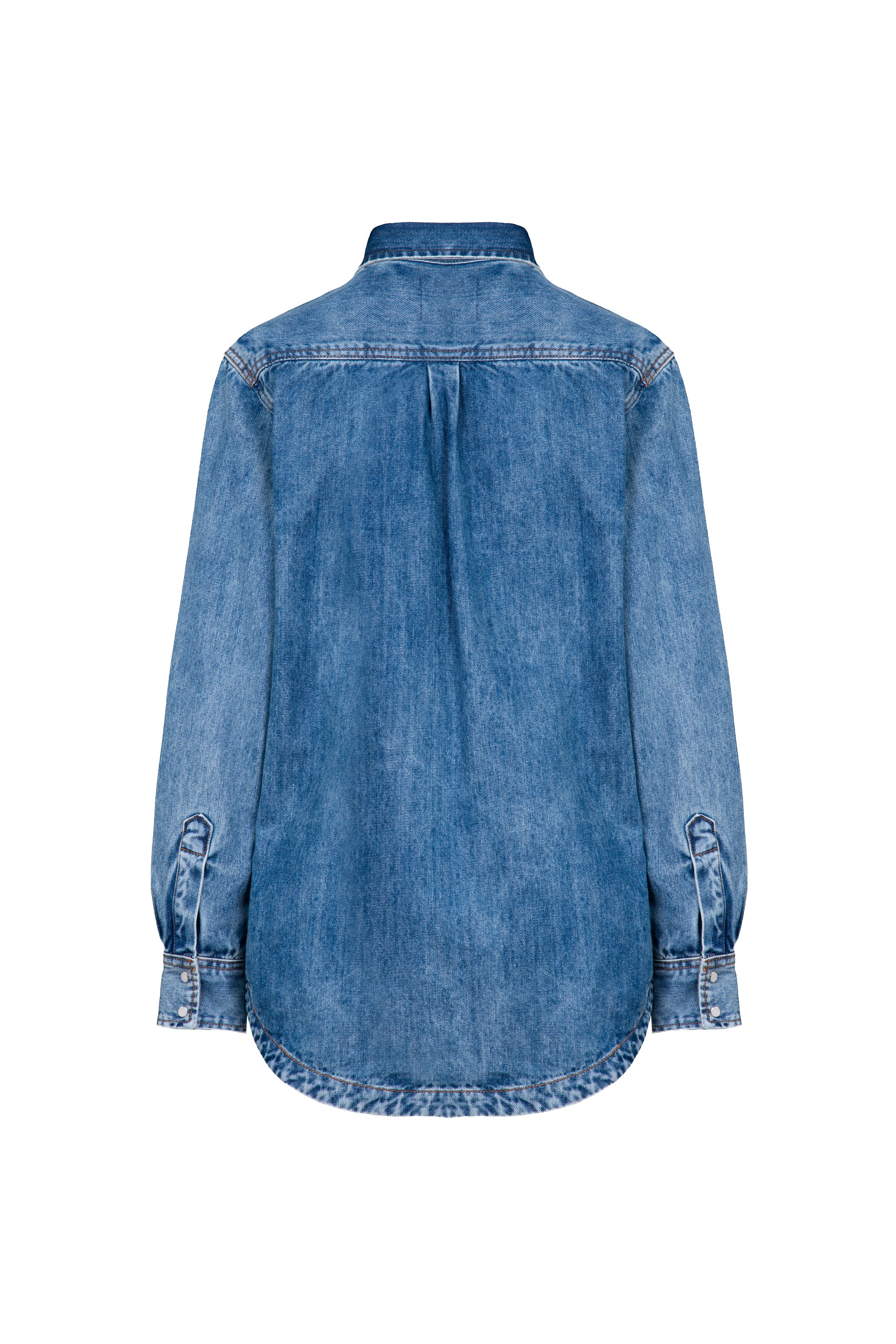 Camisa Recorte Frontal Denim