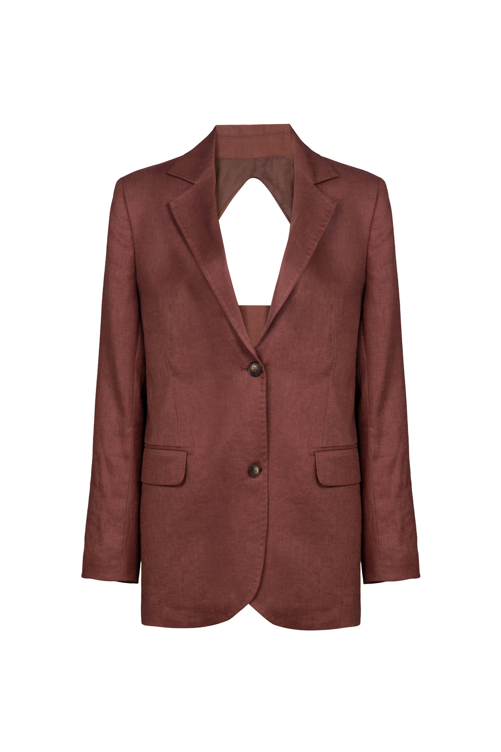 Blazer Com Recorte Traseiros Linho