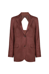 Blazer Com Recorte Traseiros Linho