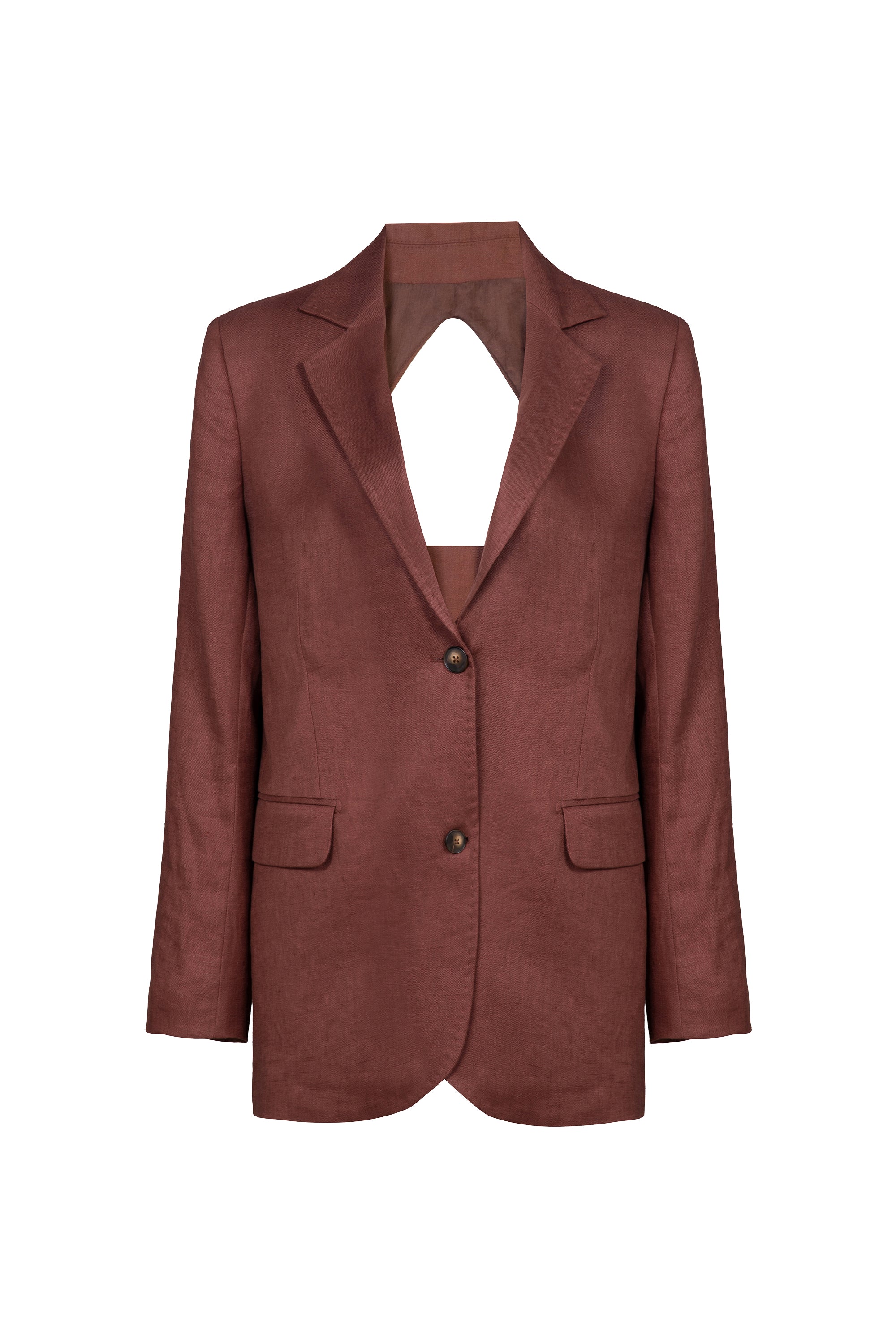 Blazer Com Recorte Traseiros Linho