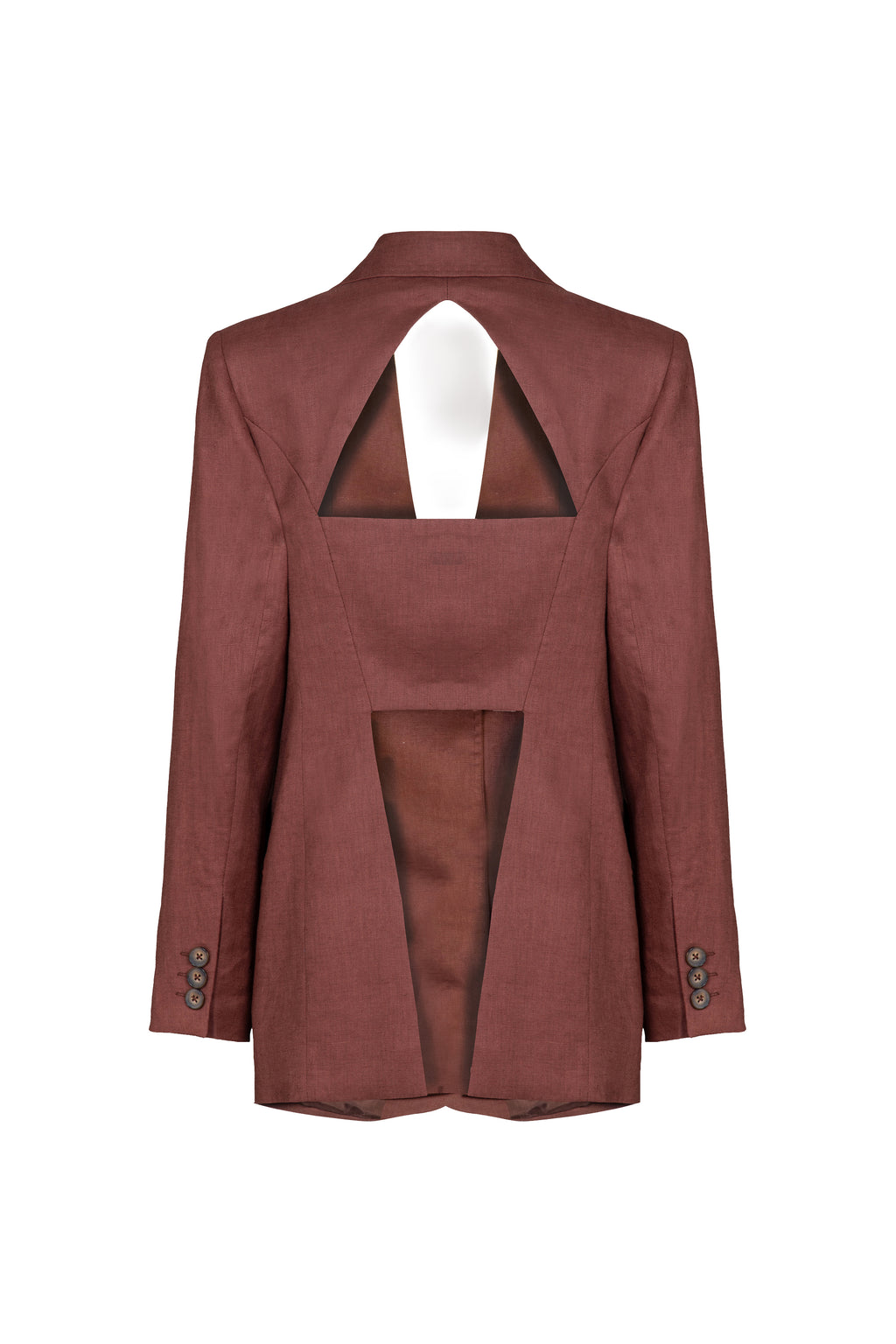 Blazer Com Recorte Traseiros Linho
