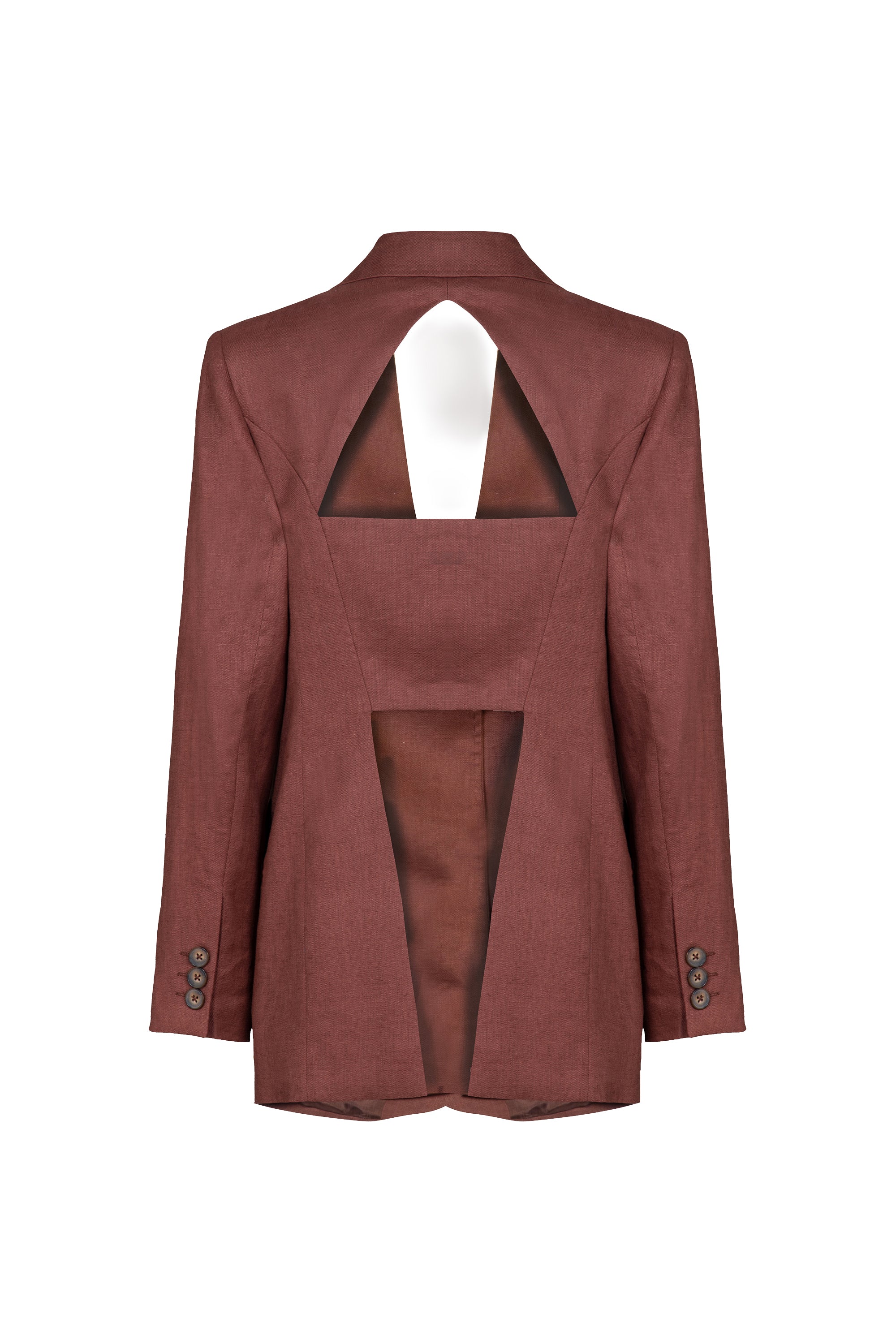 Blazer Com Recorte Traseiros Linho